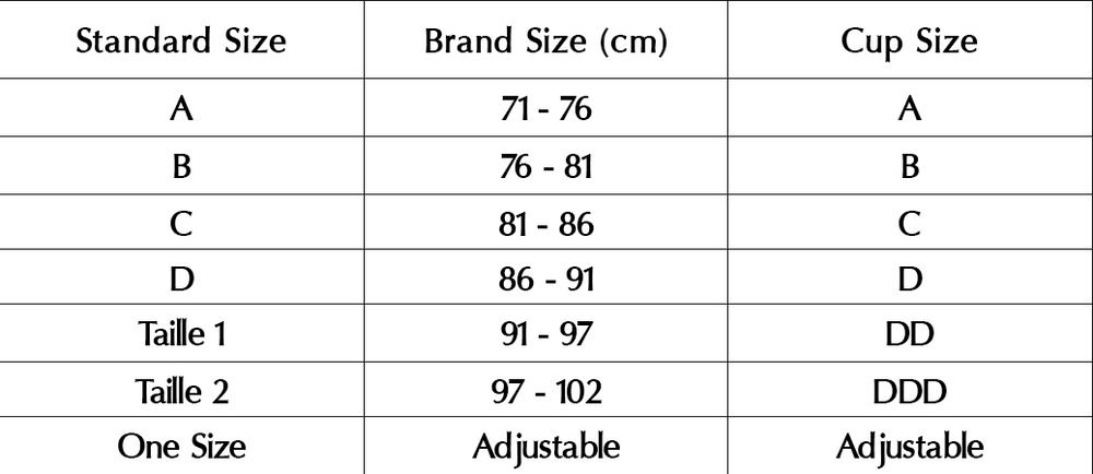 Size chart image